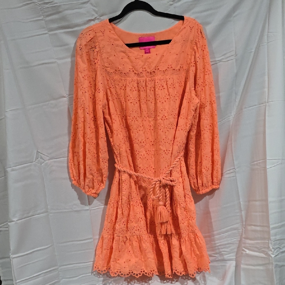 Lilly Pulitzer Coral Eyelet Mini Dress